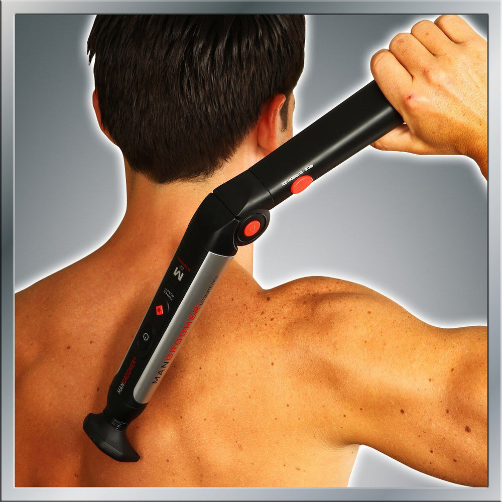 MANGROOMER rubberized handle grip highlighting non-slip ergonomic comfort