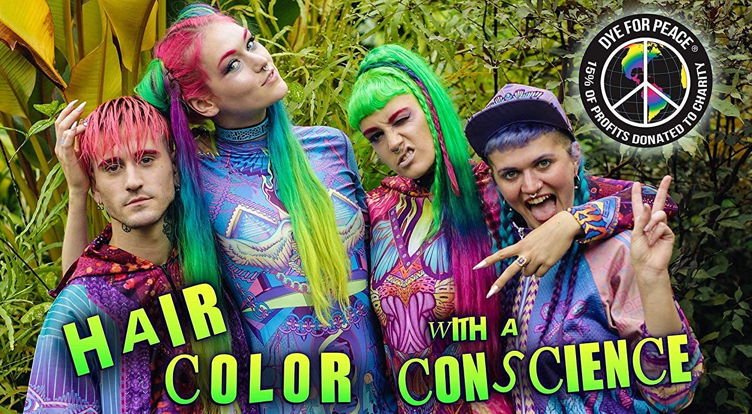 MANIC PANIC festival hairstyle lifestyle shot showing bold neon green impact