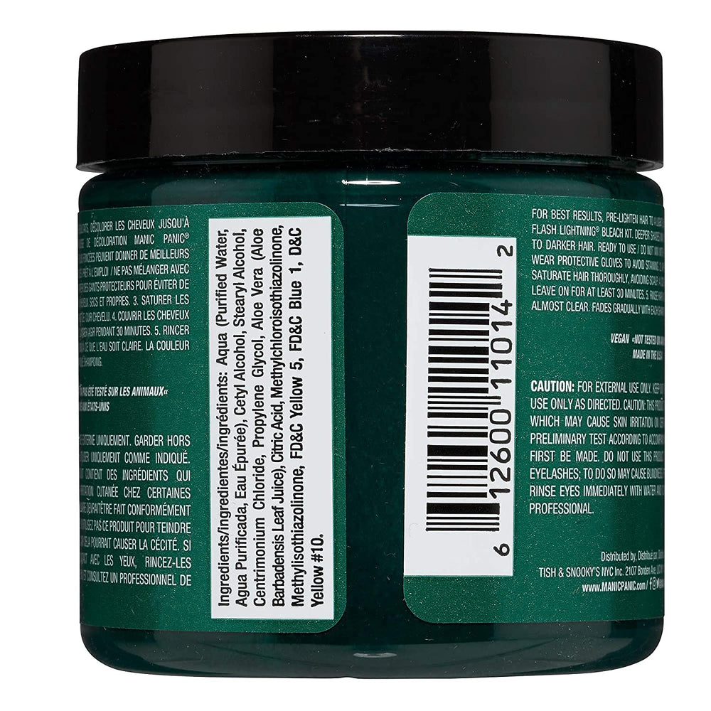 MANIC PANIC green envy texture close-up highlighting creamy formula and even coverage benefit