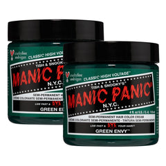 MANIC PANIC green envy front tub showing brand and vivid emerald color benefits