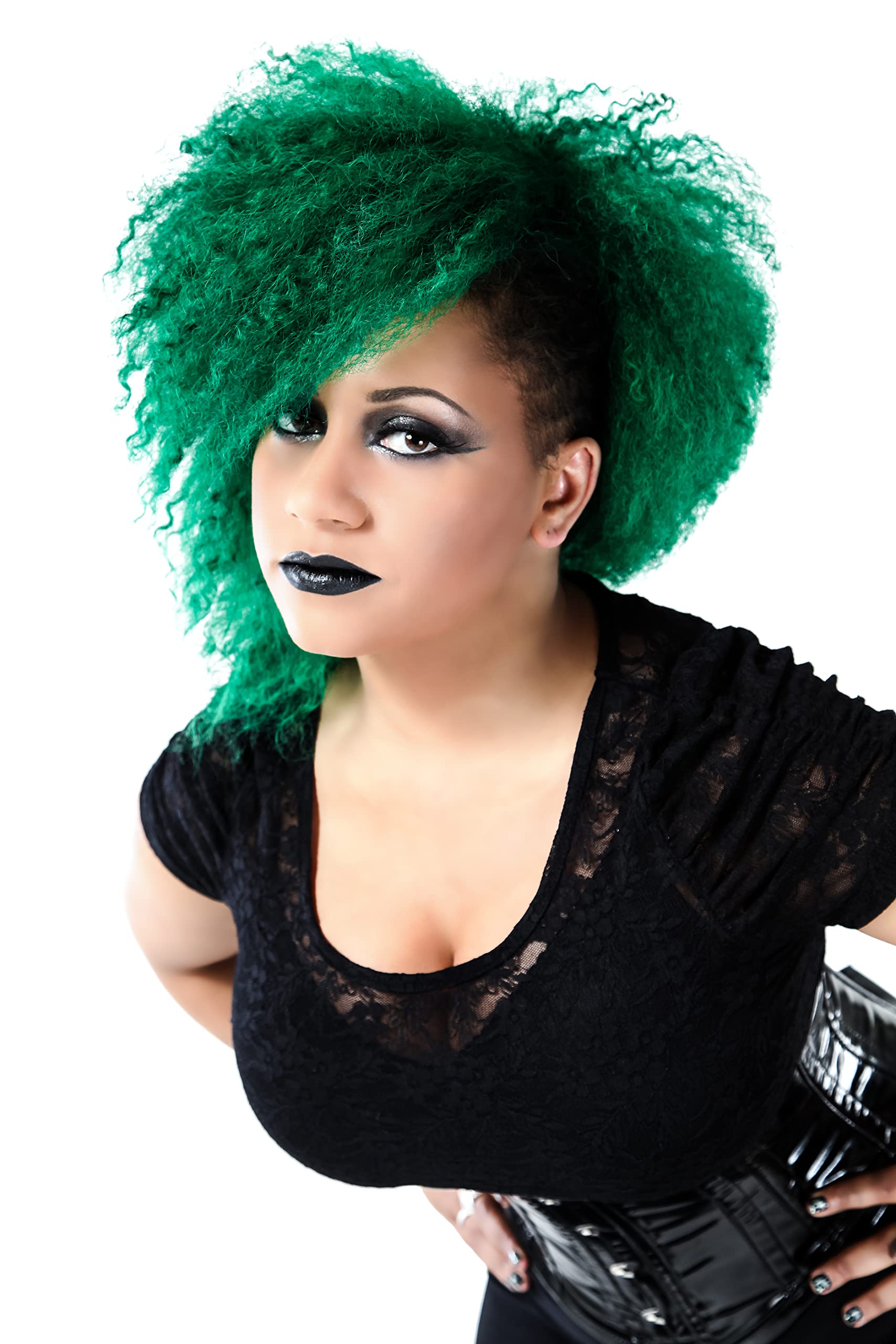 MANIC PANIC green envy 4 oz tub in hand illustrating true scale and value benefit