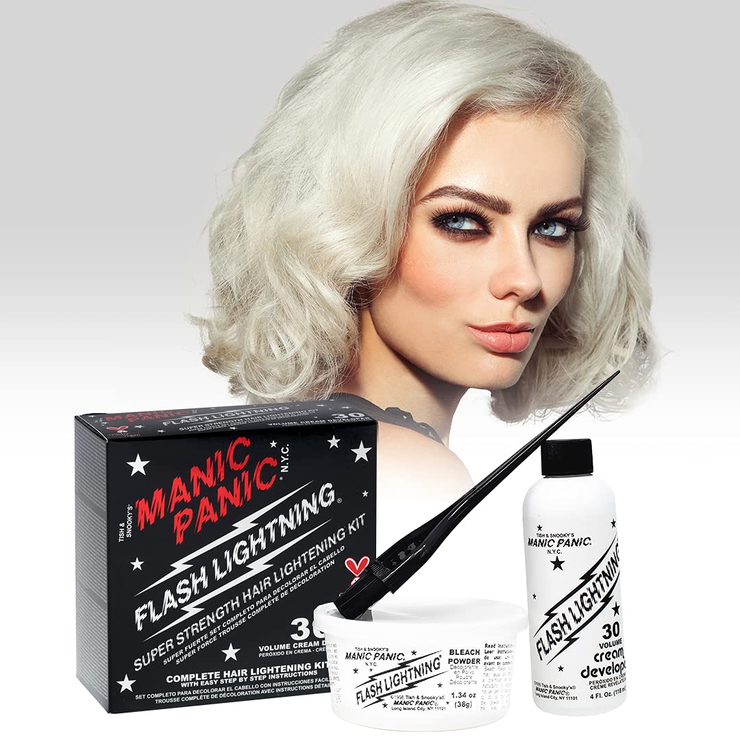 MANIC PANIC mixed bowl with tint brush illustrating easy at-home mixing and application