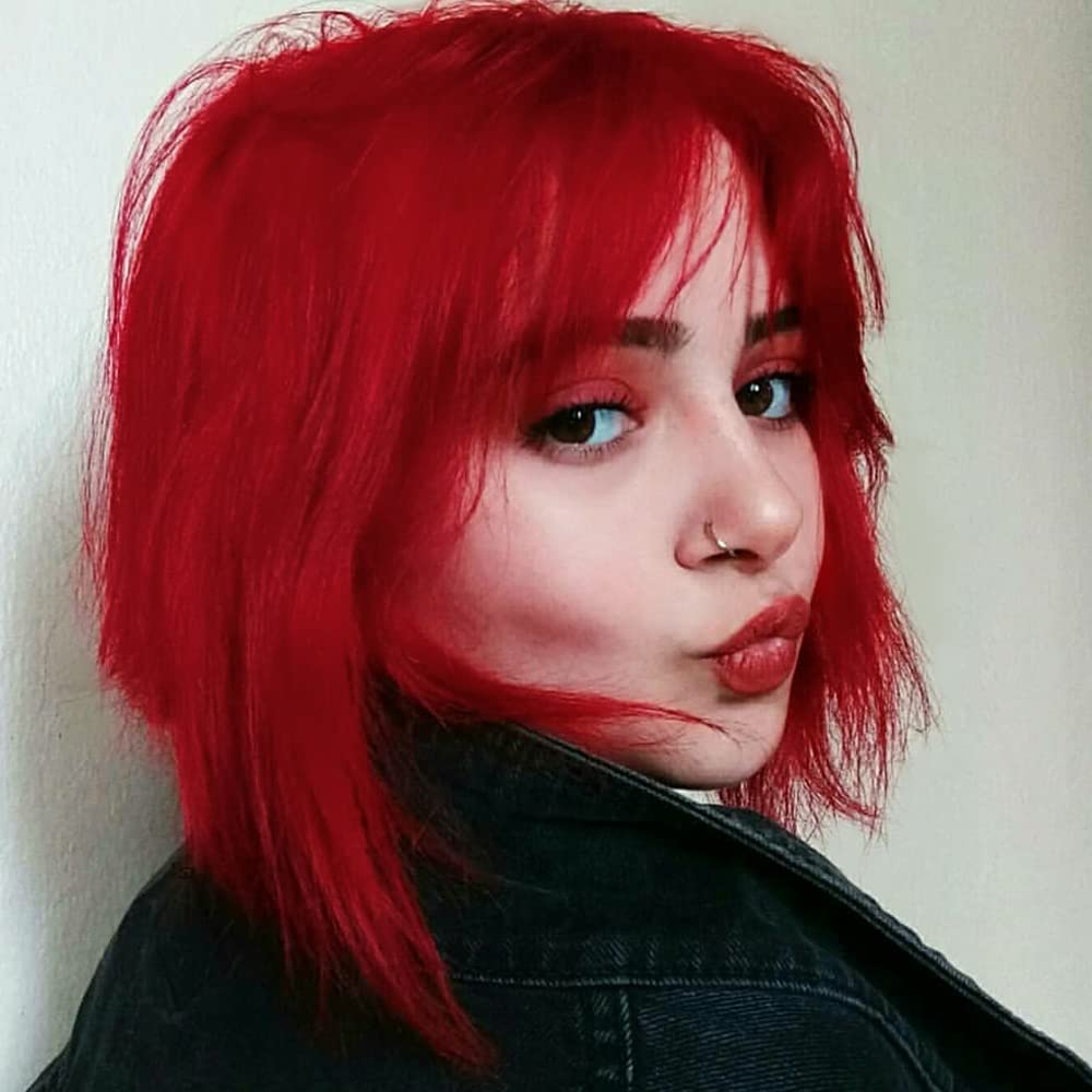Manic Panic color on dark hair showing rich red deposition and depth