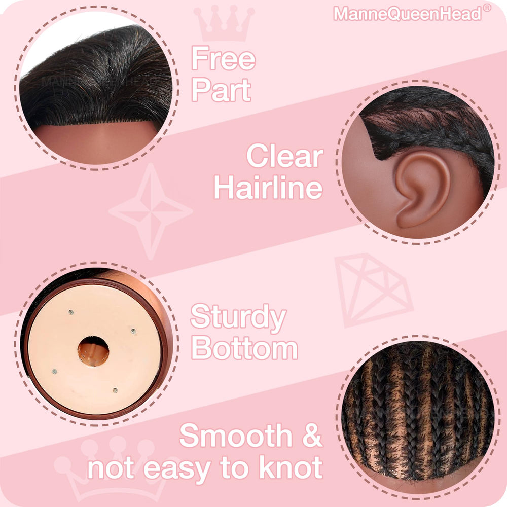 MannequeenHead set on salon workstation showing real-practice environment benefit