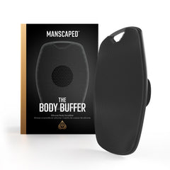 MANSCAPED front view of The Body Buffer showing compact design and grip benefits
