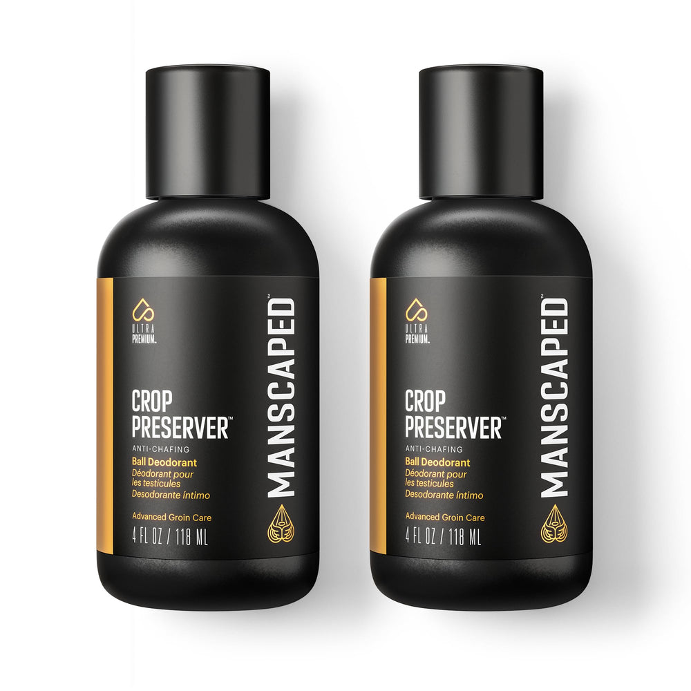 MANSCAPED front packaging showing compact deodorant tube and benefits