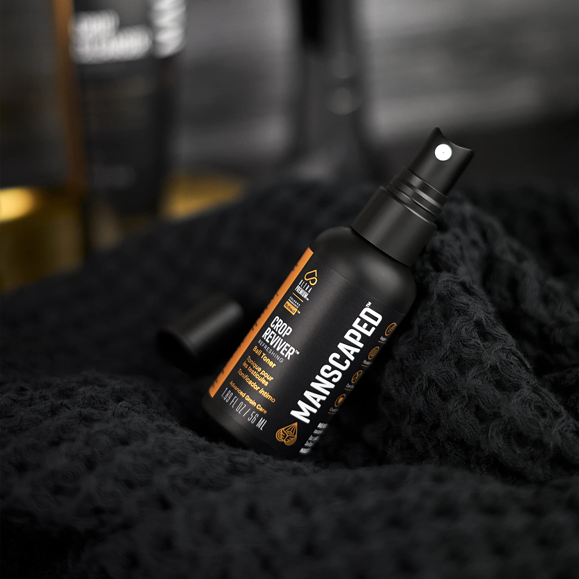 MANSCAPED natural ingredient shot emphasizing soothing botanical formulation
