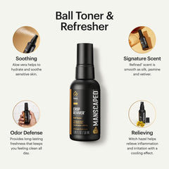 MANSCAPED spray action close-up demonstrating fast application and cooling effect