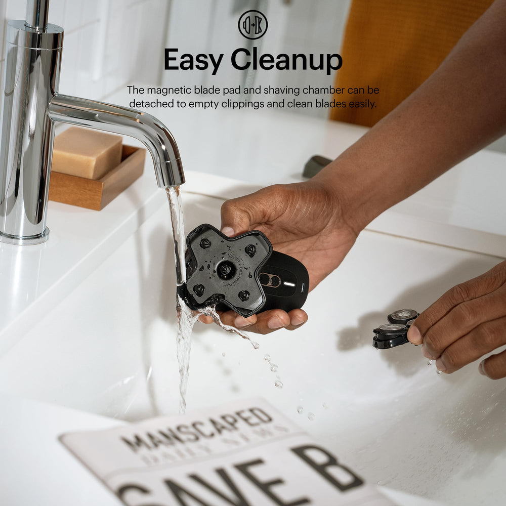 MANSCAPED magnetic blade pad detached for quick cleaning and simple maintenance
