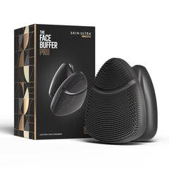 MANSCAPED Face Buffer PRO front view showing device and benefit of quick full-face clean