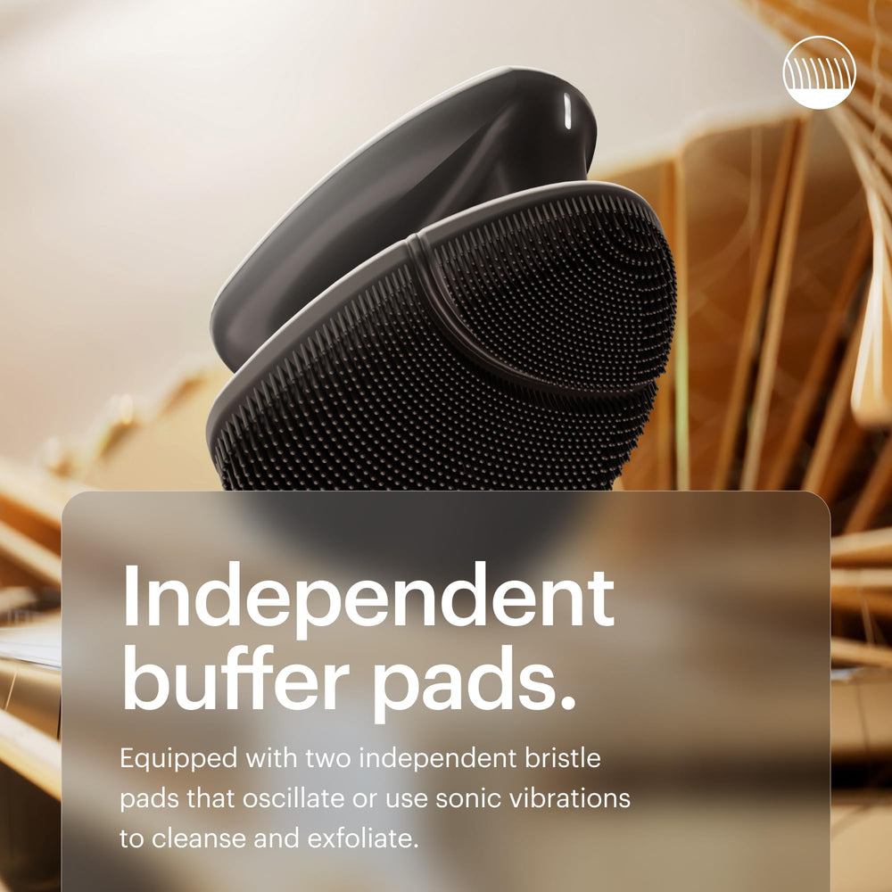 MANSCAPED Face Buffer PRO in shower use lifestyle image showing waterproof convenience