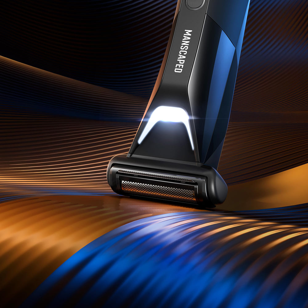 MANSCAPED foil lubrication detail illustrating pre-lubricated smooth operation benefit