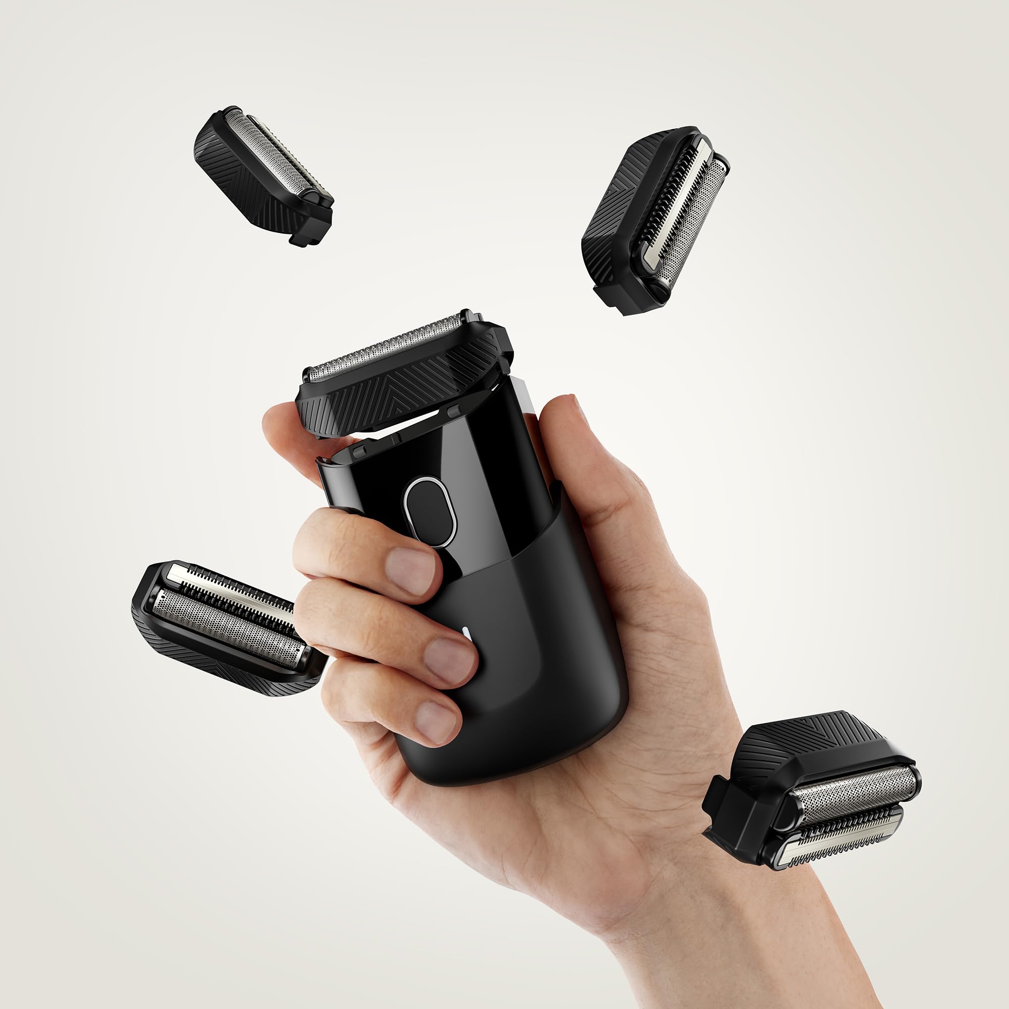 MANSCAPED blade being clicked into THE HANDYMAN trimmer, easy-install benefit