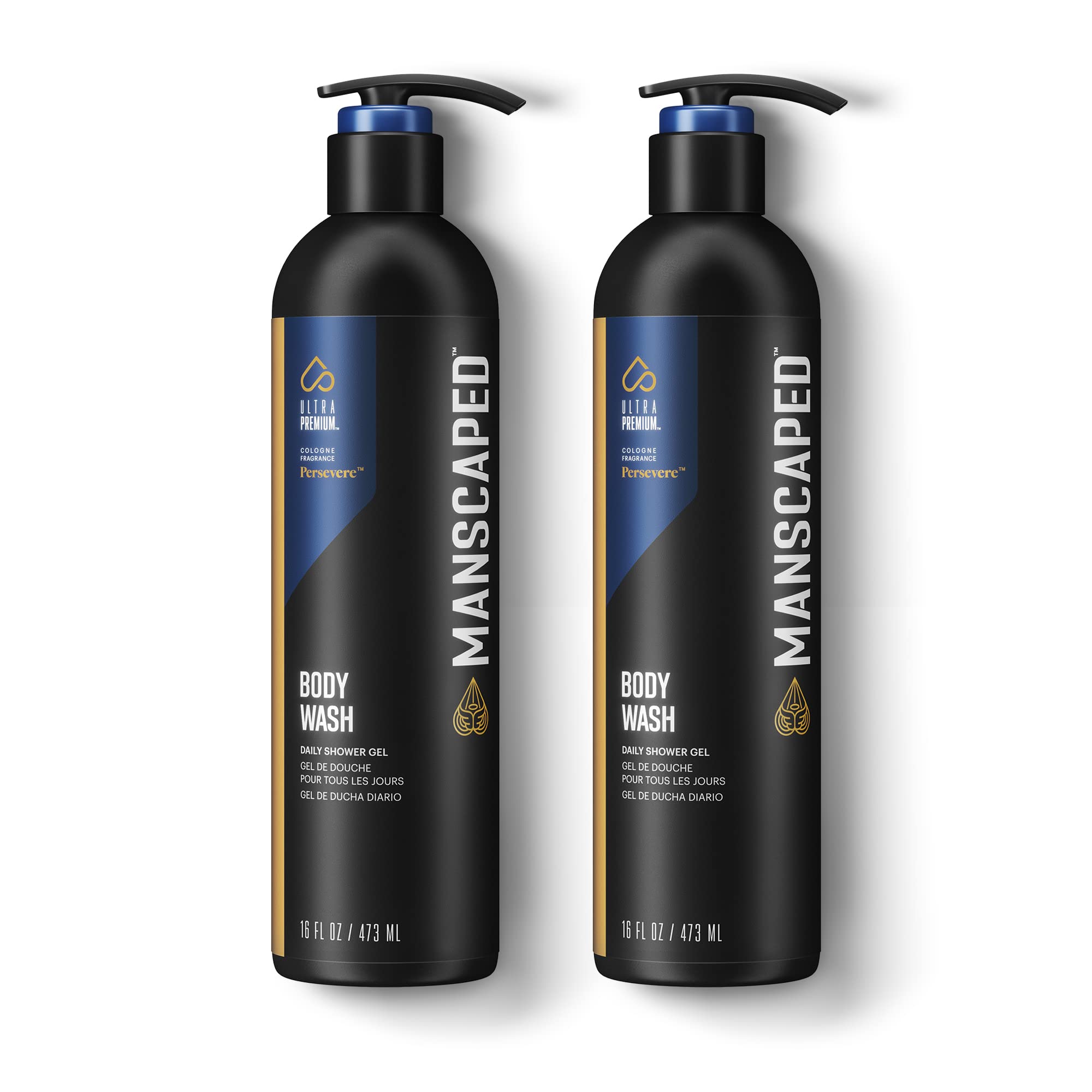 MANSCAPED front packaging showing bottle and label for quick recognition and shelf appeal