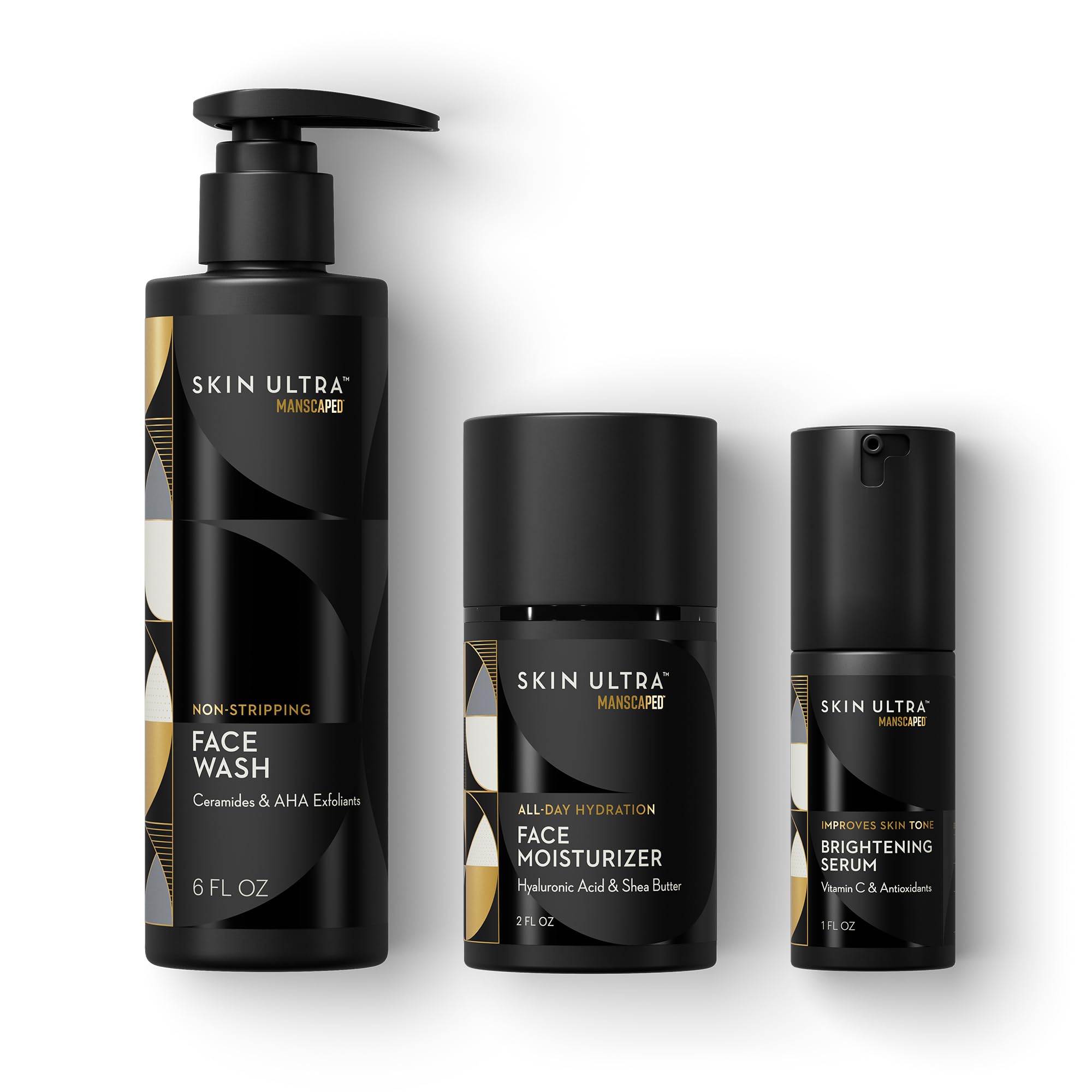 MANSCAPED Skin Ultra front packaging showing the three-step kit and clear benefits