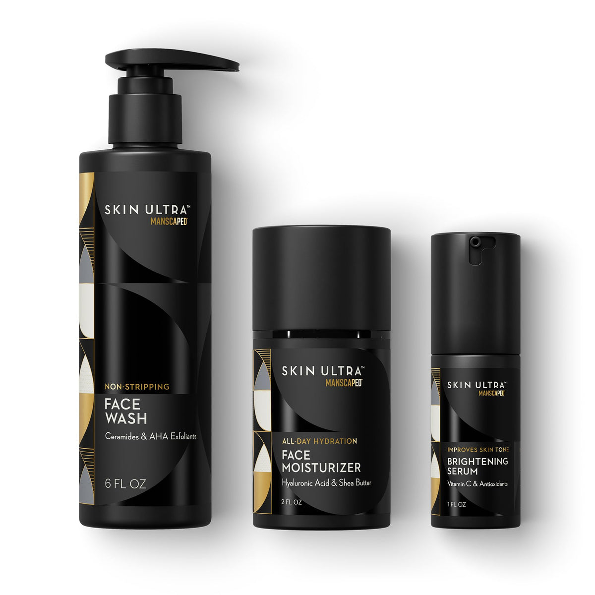 MANSCAPED Skin Ultra front packaging showing the three-step kit and clear benefits