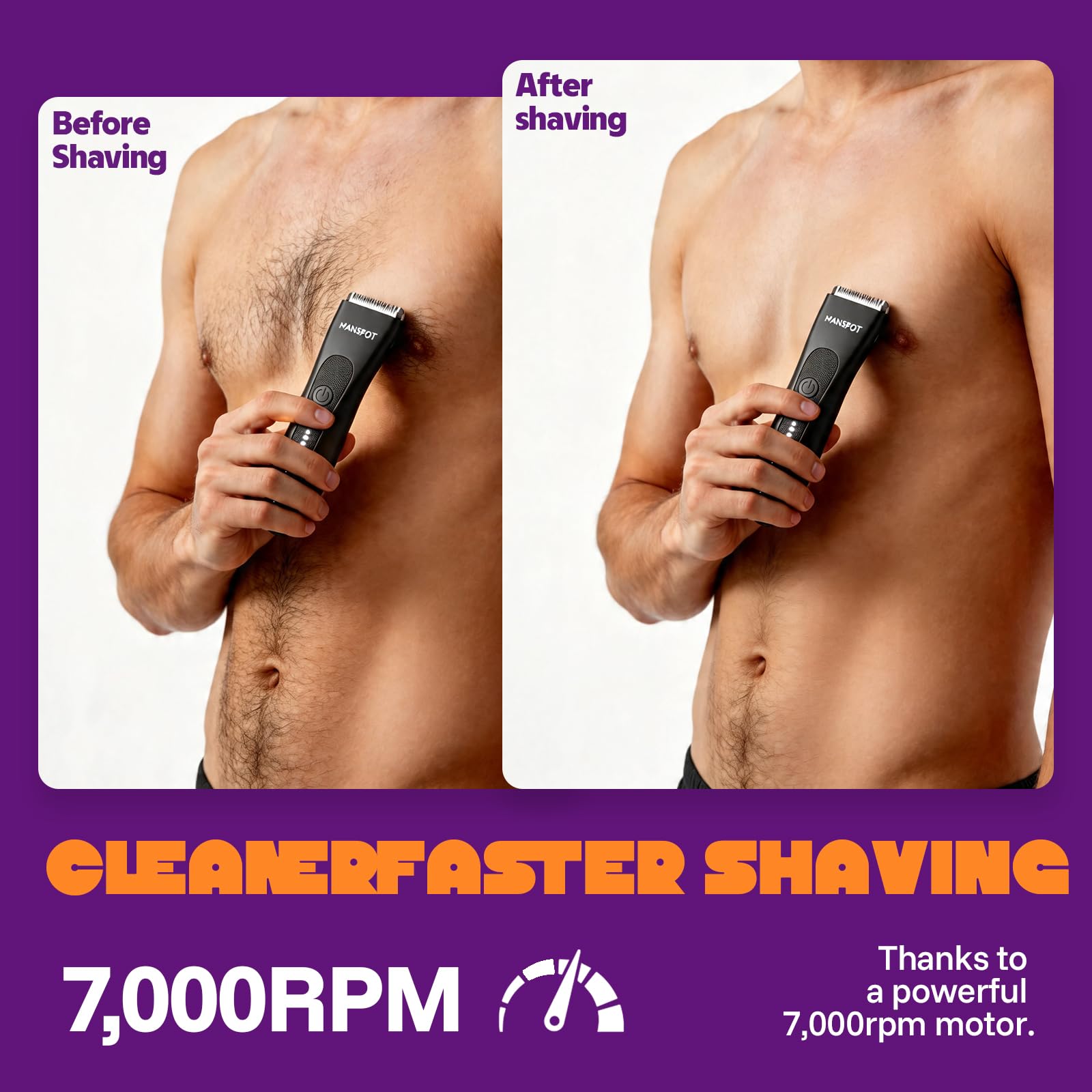 MANSPOT comb attachments laid out for length options and versatile grooming