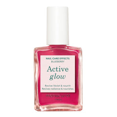 Manucurist bottle front view showing blueberry-pink gloss and sleek label benefit shine