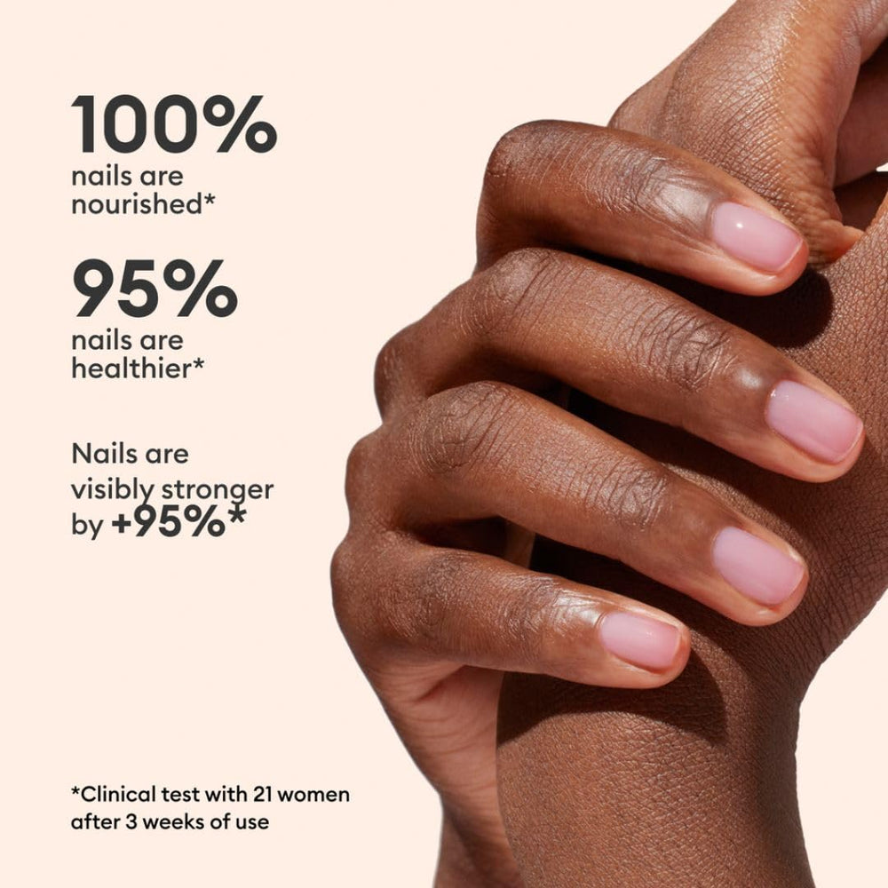 Manucurist color applied on hands in lifestyle scene showing natural polished nails benefit