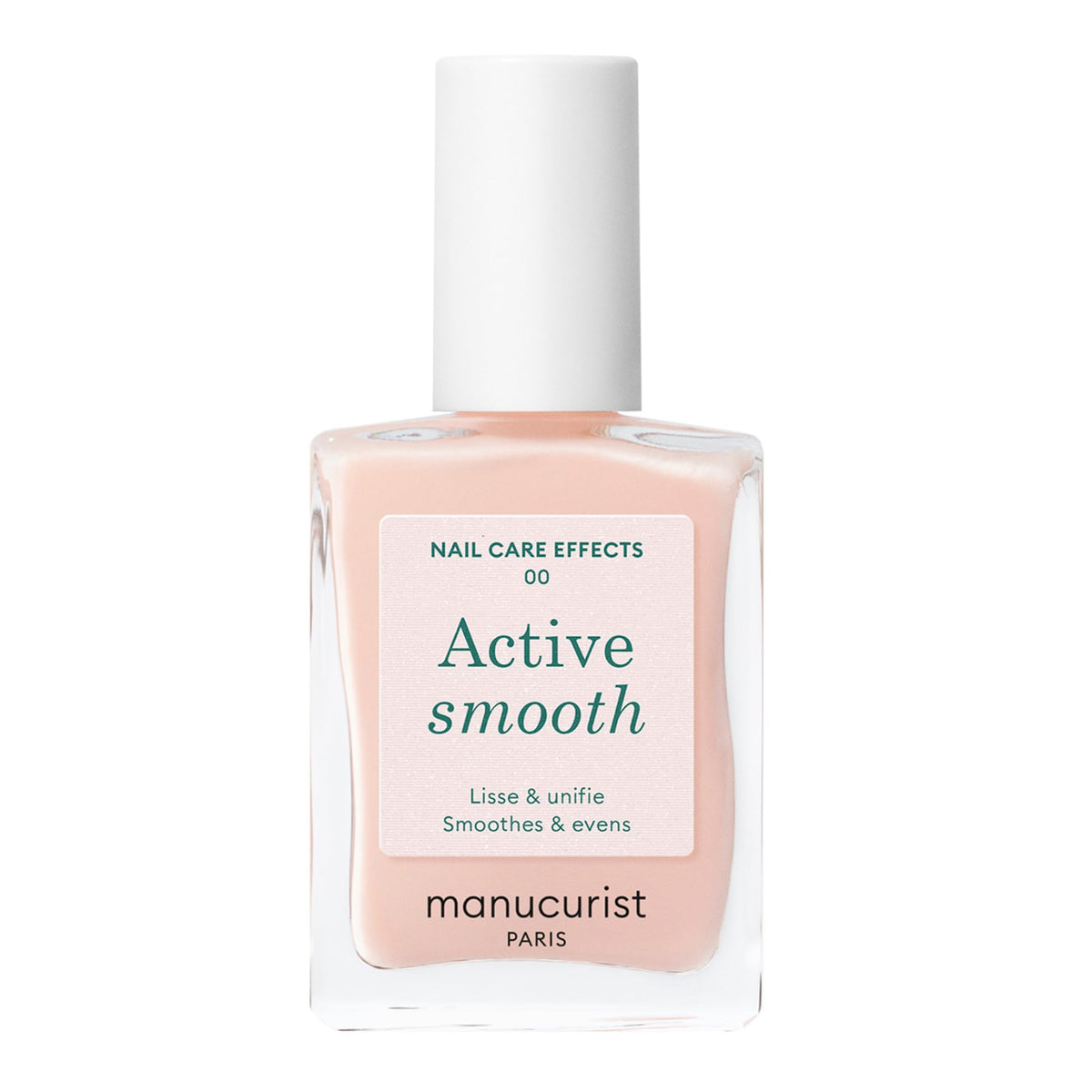 Manucurist Active Smooth 00 front bottle showing rosé tint and quick-dry benefit