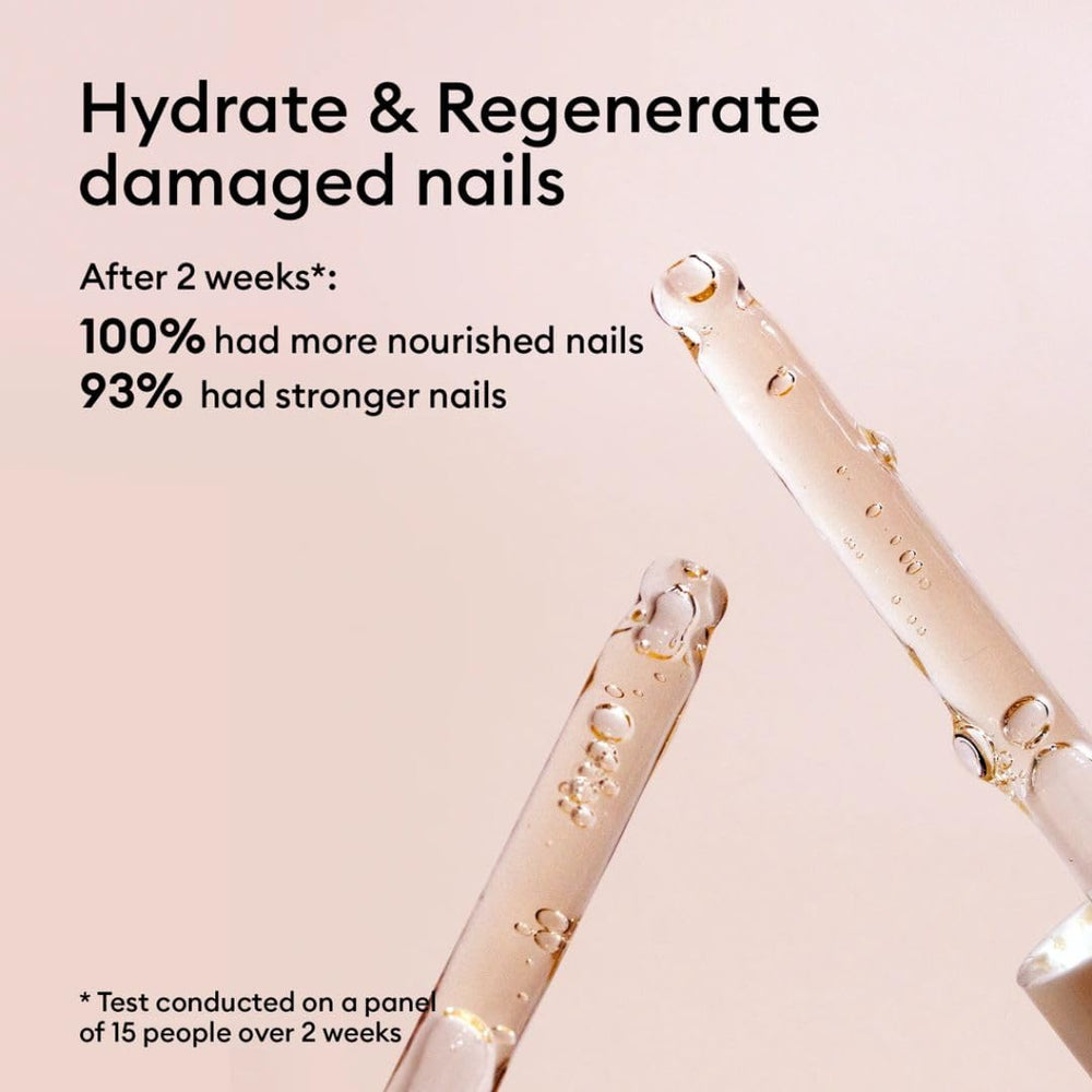 Manucurist droplet on nail demonstrating targeted application for hydrated cuticles benefit