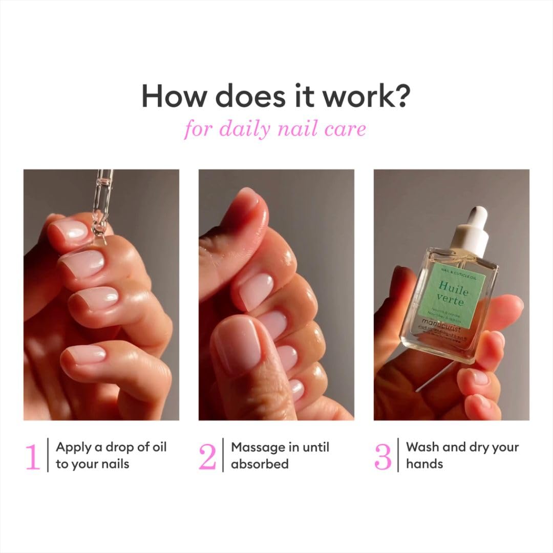 Manucurist Green Oil close-up texture on skin demonstrating quick absorption