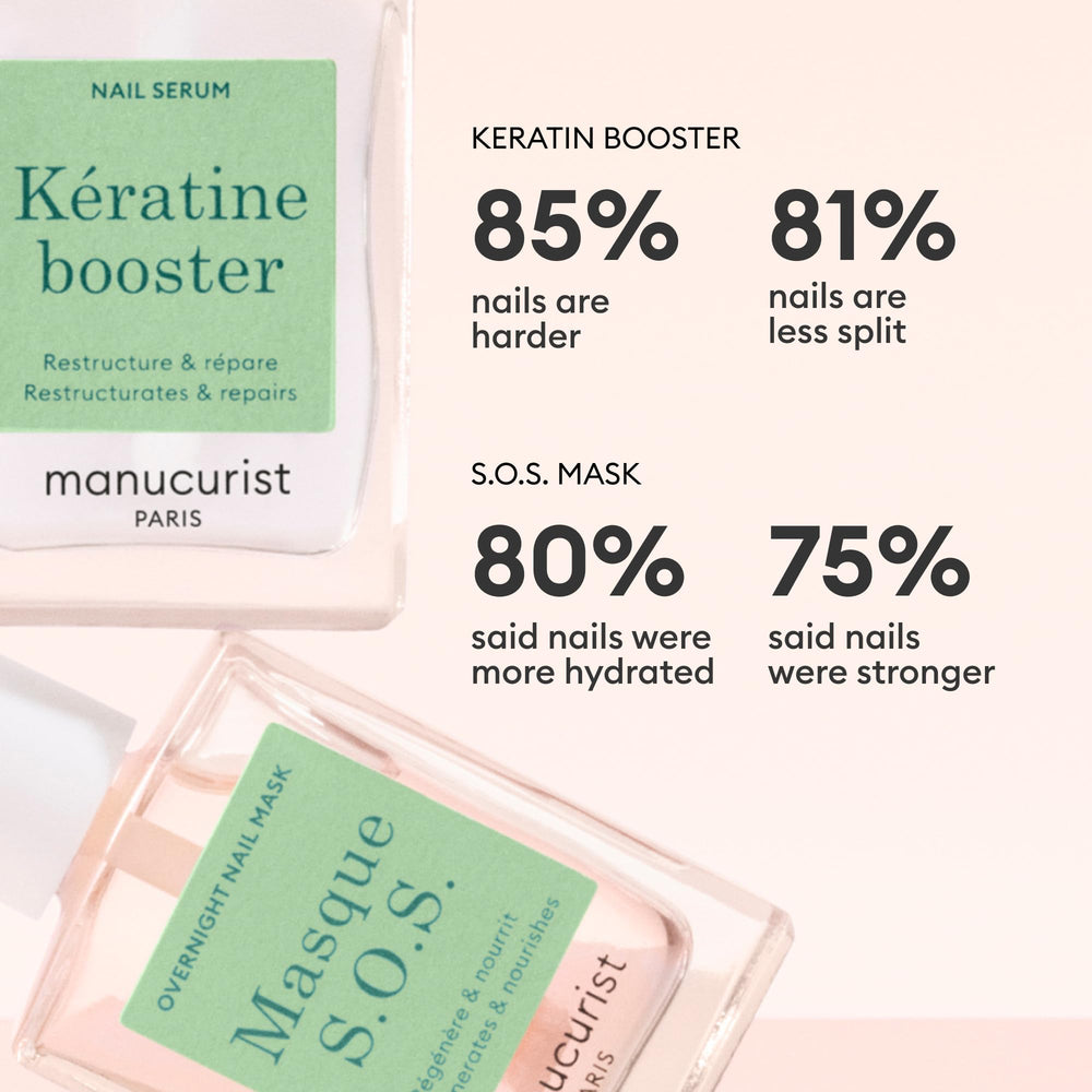 Manucurist keratin booster brush applying serum for quicker strengthening