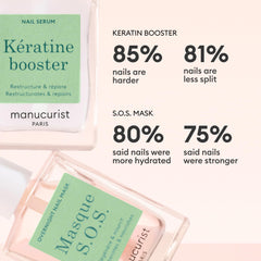 Manucurist keratin booster brush applying serum for quicker strengthening