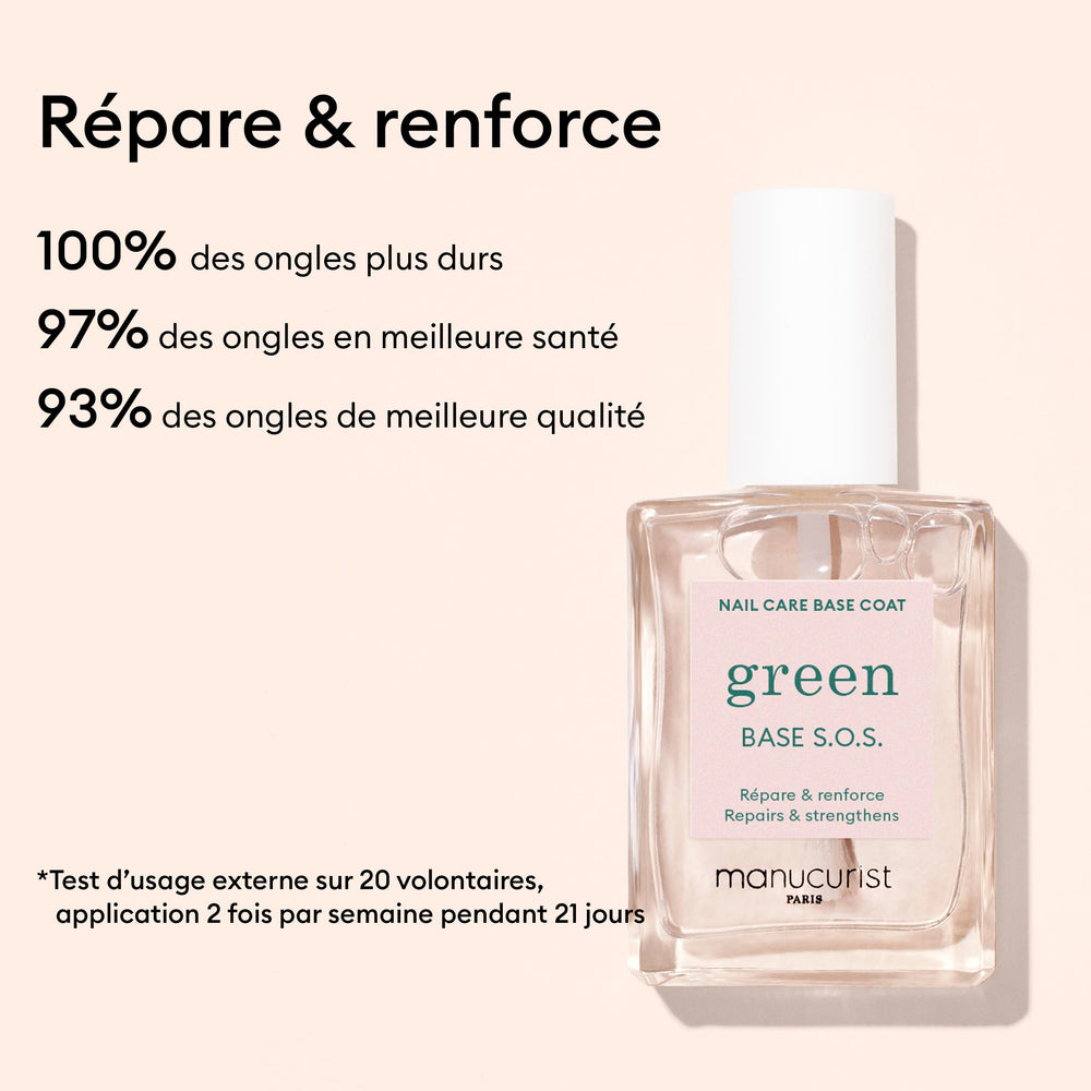 Manucurist S.O.S. Base Coat texture close-up highlighting fast-absorbing hydration