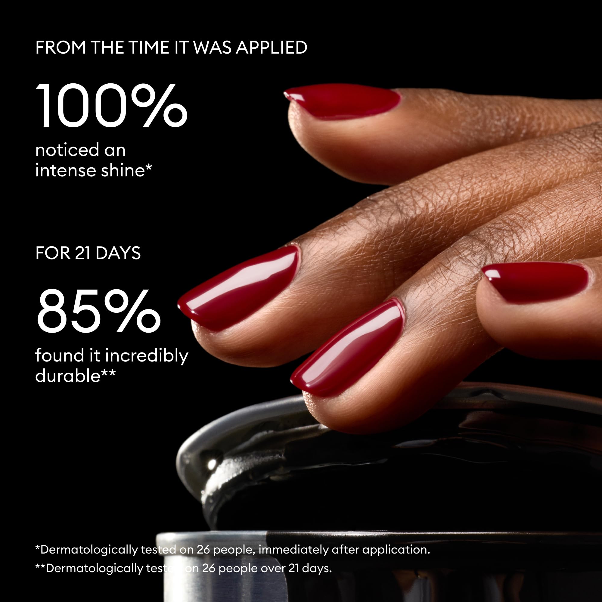 Manucurist high-gloss finish on nails illustrating mirror-like shine and depth