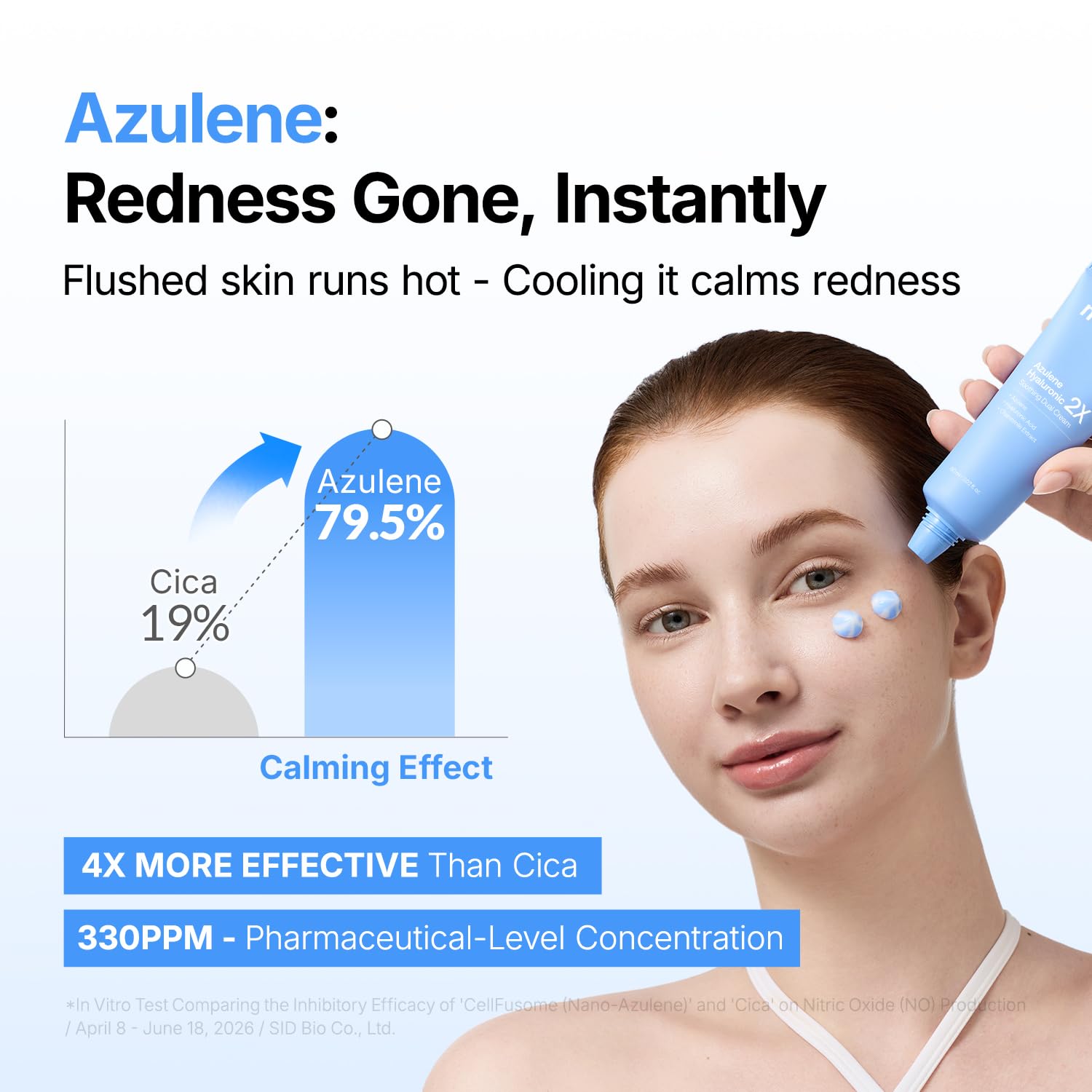 ma:nyo azulene droplet close-up highlighting calming ingredient benefit