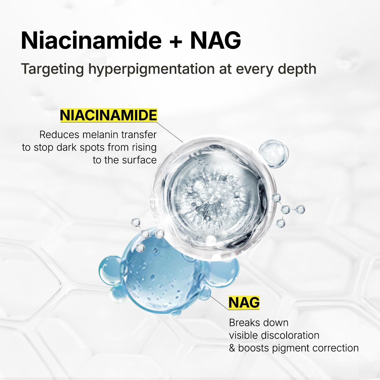 ma:nyo serum being applied on hand to show smooth spreadability and absorption