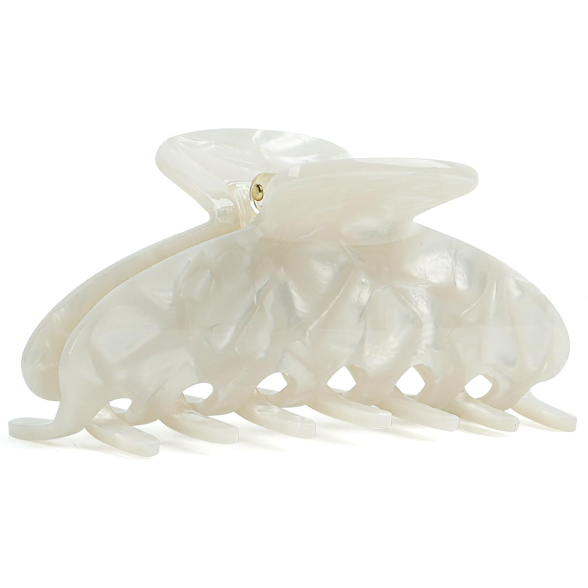 MAORULU front view pearl white clip shows elegant hold and finish