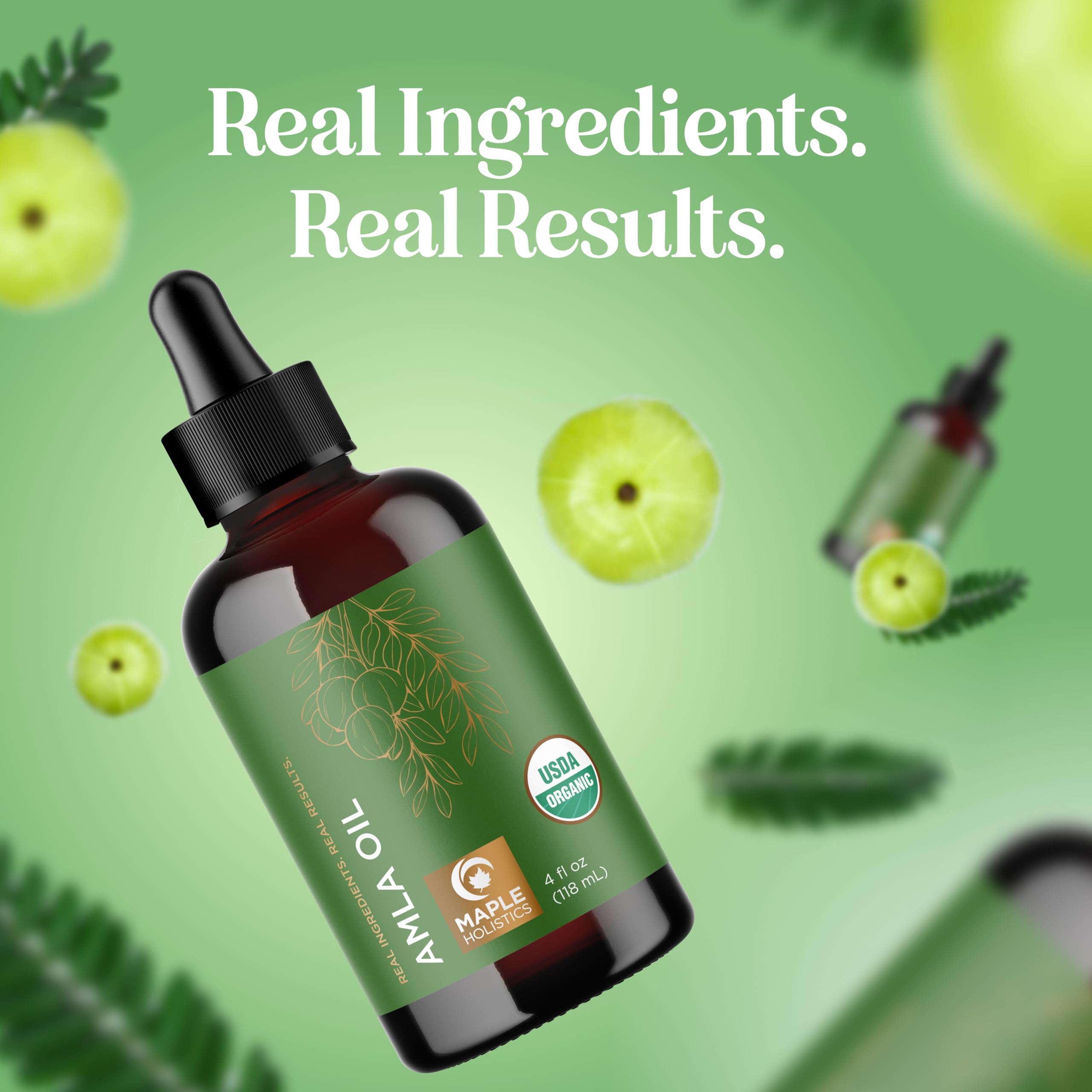 Maple Holistics amla oil staged in bathroom for everyday hair routine
