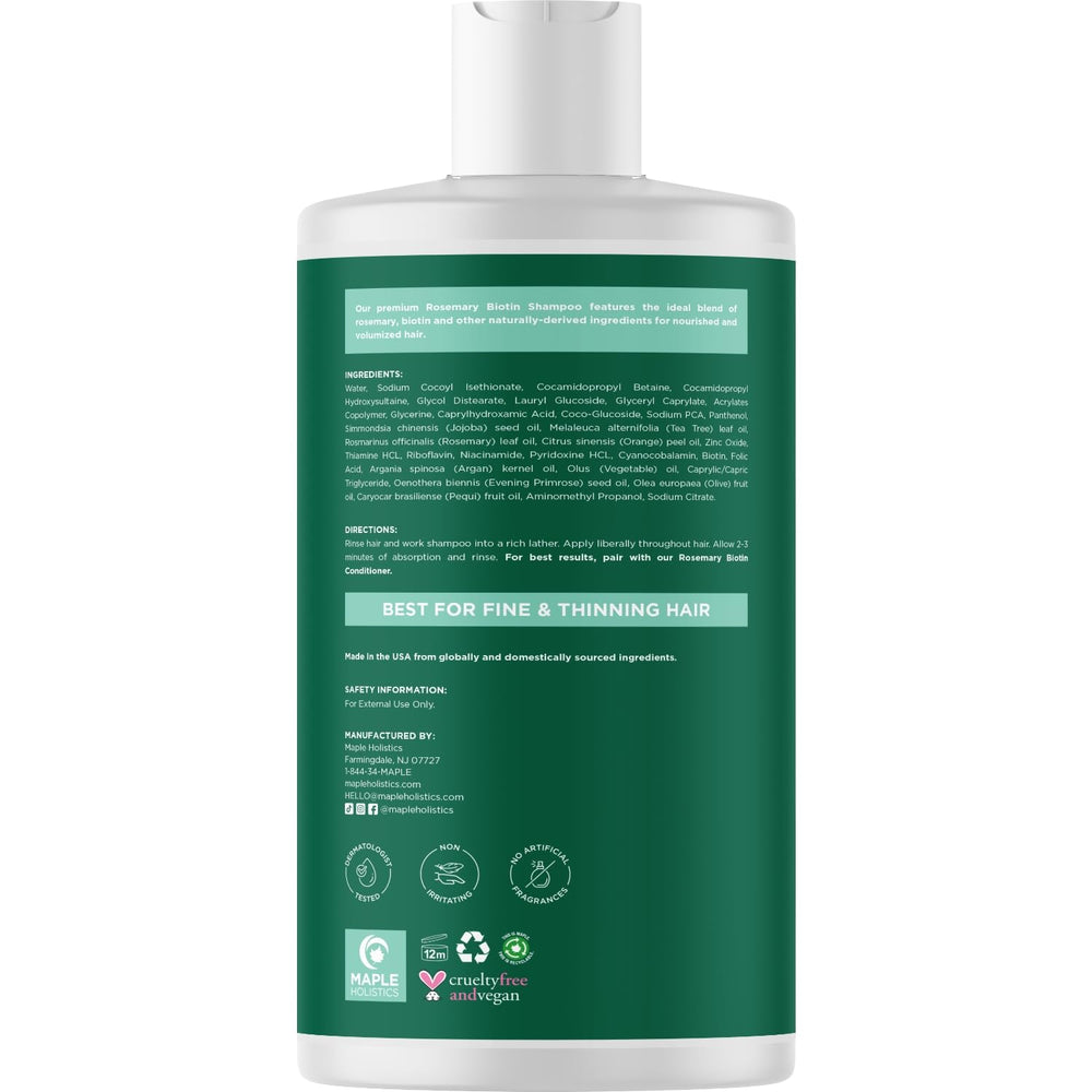 Maple Holistics bottle held in hand illustrating true size and portability