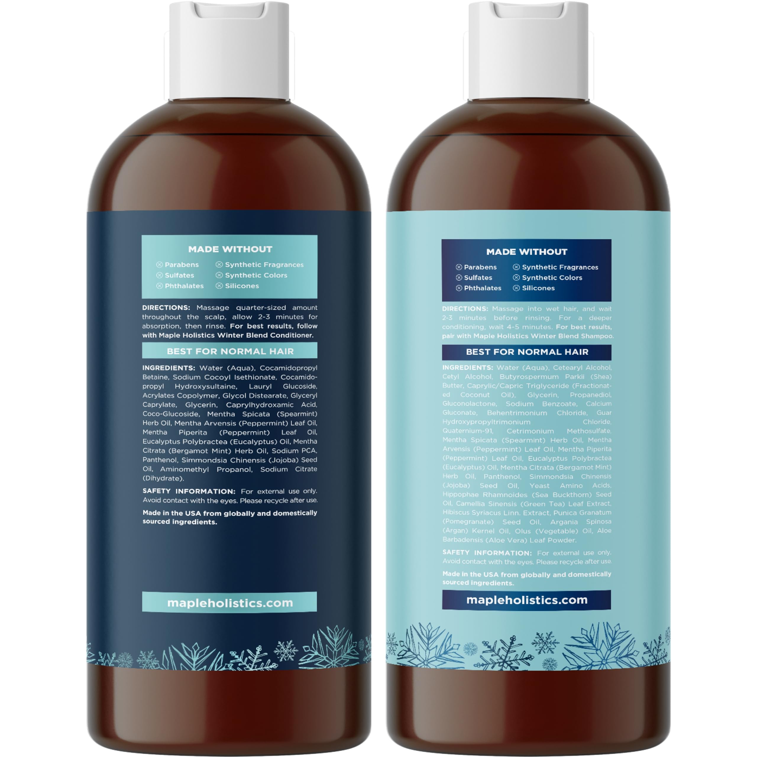 Maple Holistics conditioner creamy pour showing nourishing consistency for hydrated hair