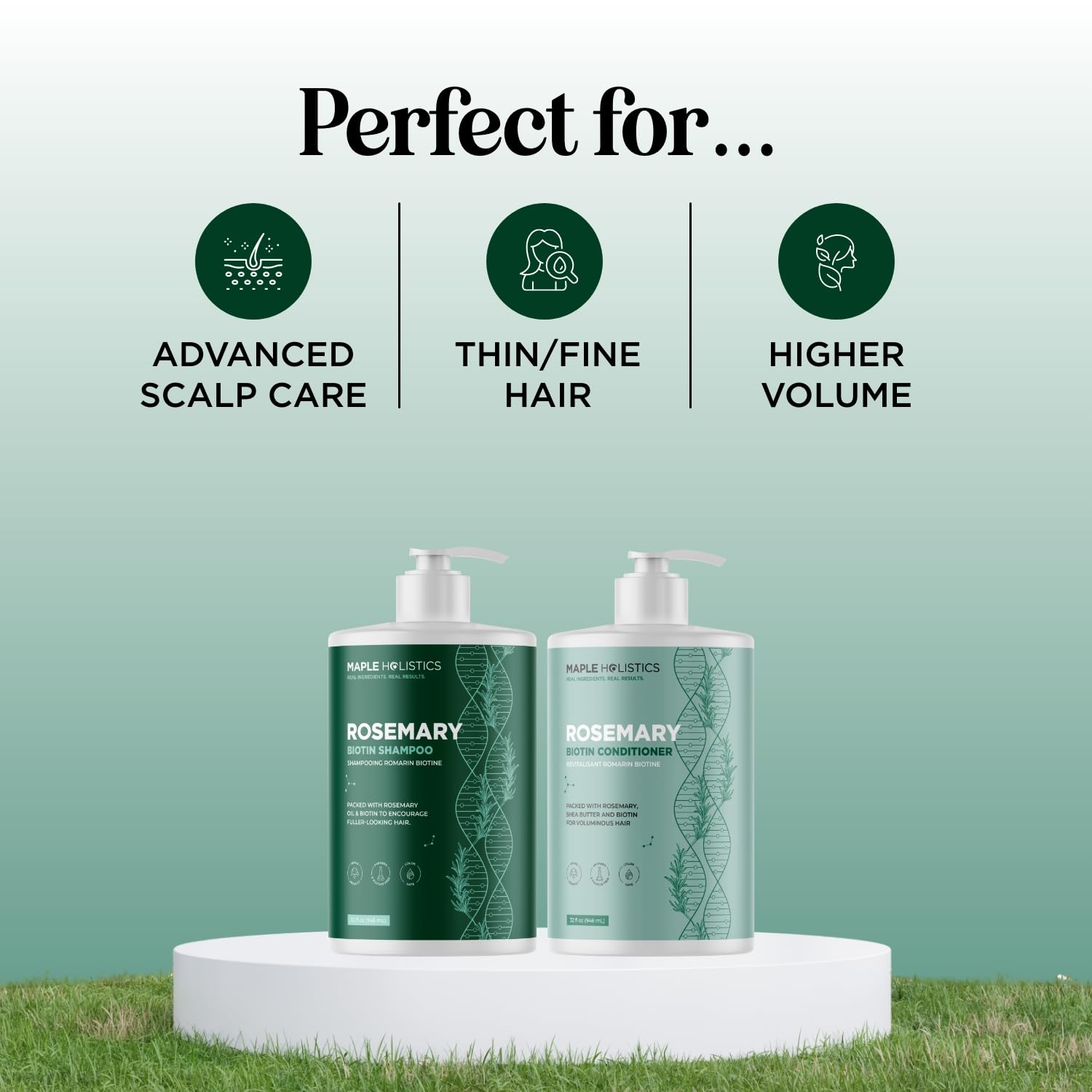 Maple Holistics shampoo lathering on wet hair to lift and cleanse roots