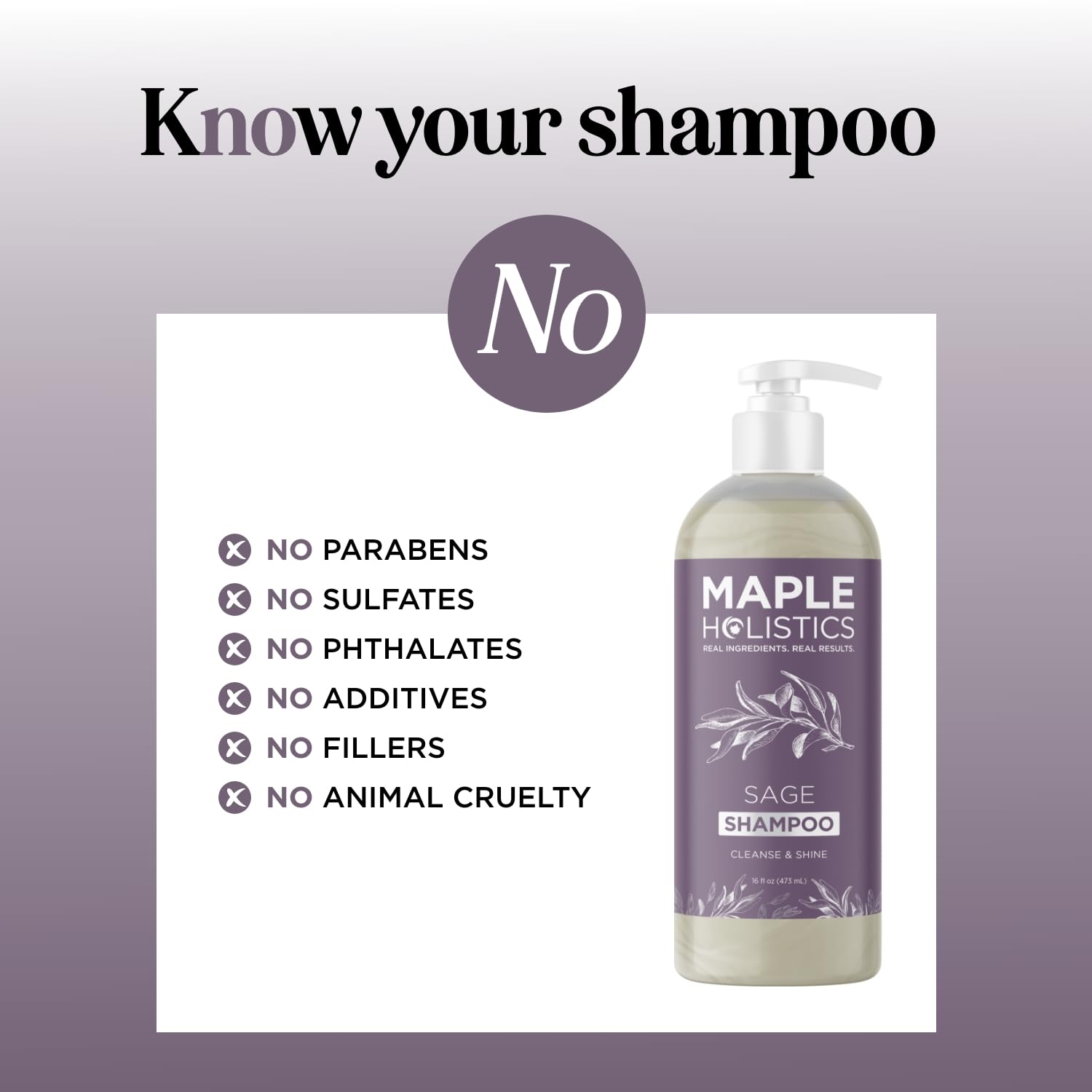 Maple Holistics pump dispensing shampoo demonstrating easy application