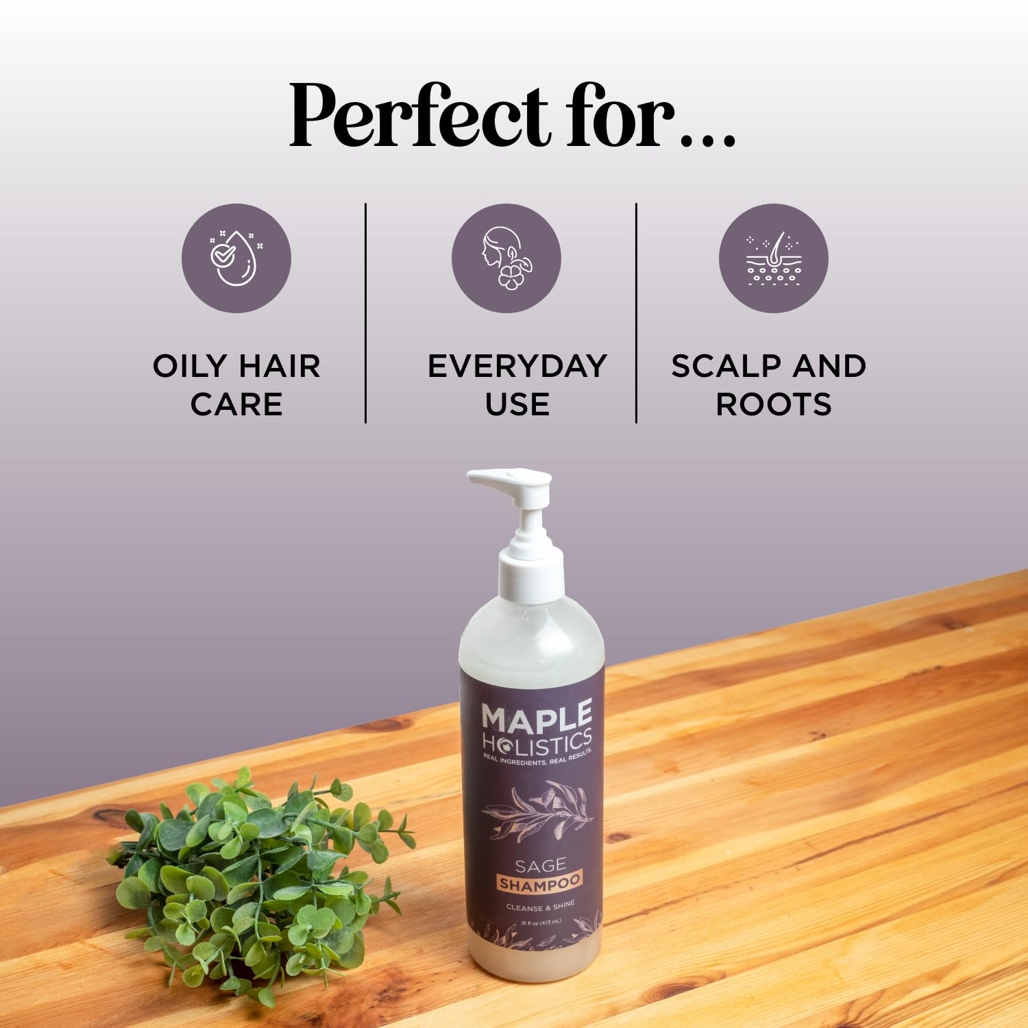 Maple Holistics bottle in hand showing size and travel-friendly advantage