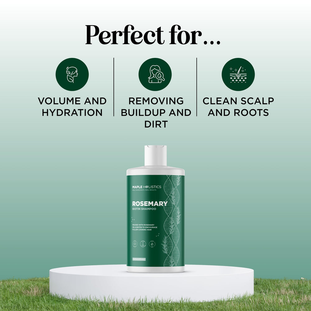 Maple Holistics shampoo being applied in shower for daily cleansing routine