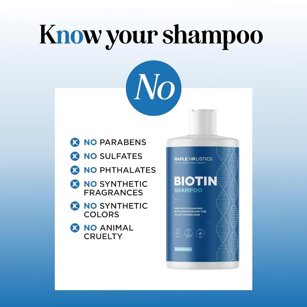 Maple Holistics shampoo pouring from bottle into palm demonstrating easy application