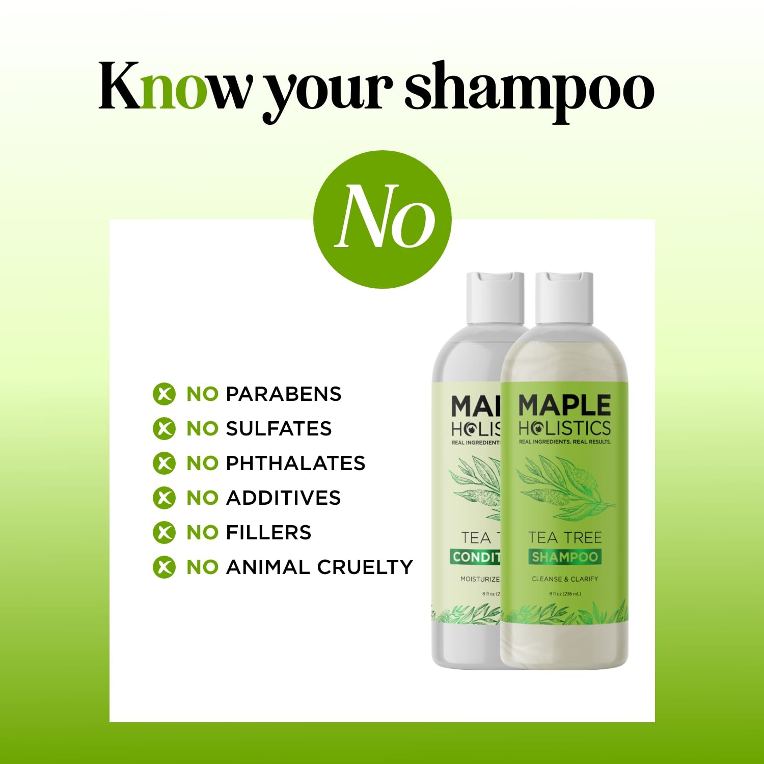 Maple Holistics before and after hair result showing reduced buildup and shine
