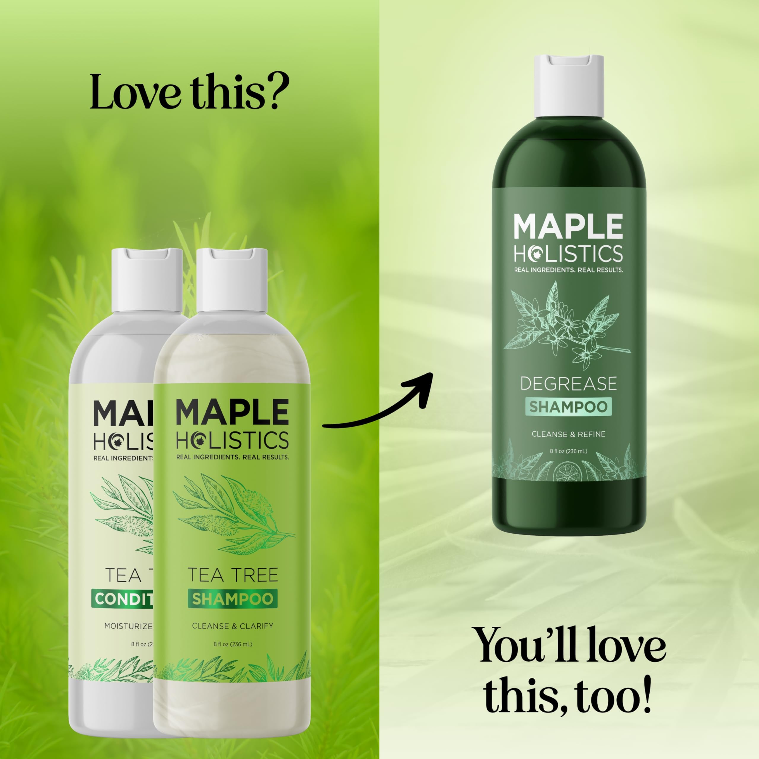 Maple Holistics scalp application in shower demonstrating targeted cleansing