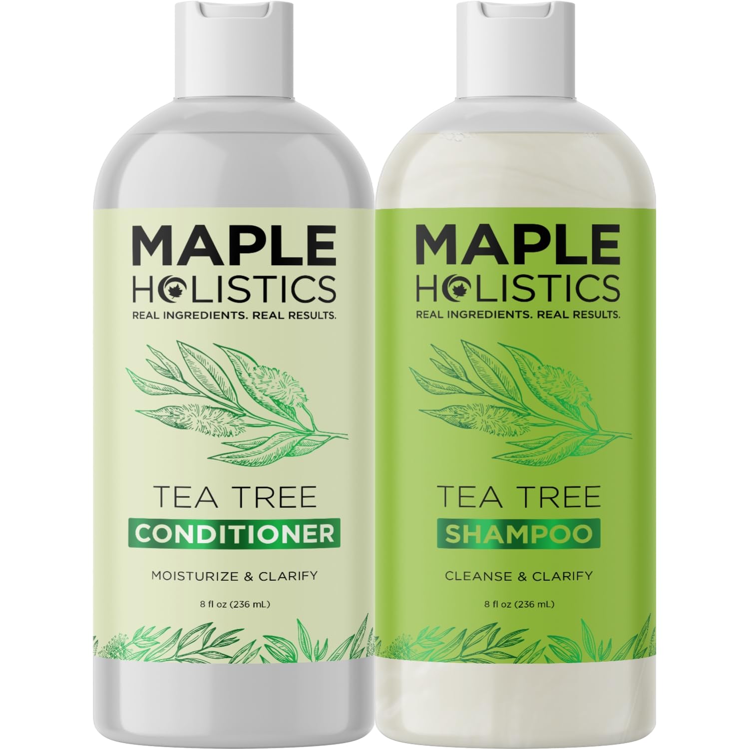 Maple Holistics 8 fl oz size comparison in hand clarifying travel-friendly size