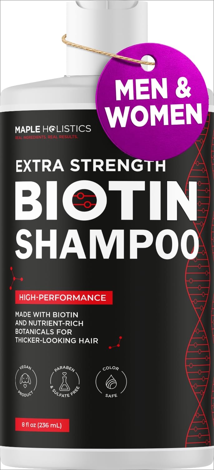 Maple Holistics front bottle showing label and volumizing benefit