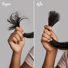 Marc Anthony conditioner being applied to hair ends for easier detangling