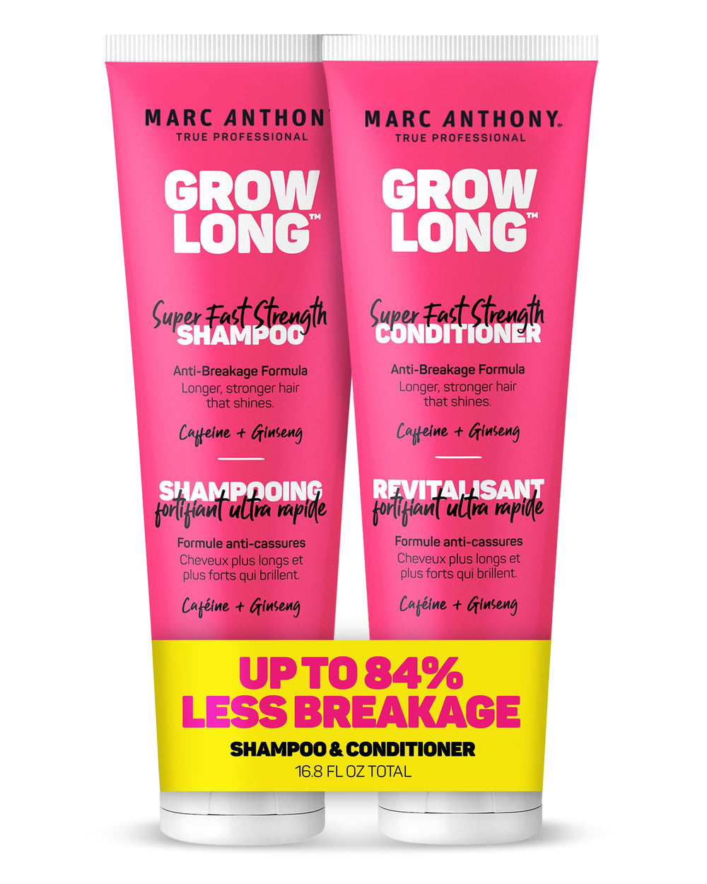 Marc Anthony front packaging showing shampoo and conditioner for stronger hair