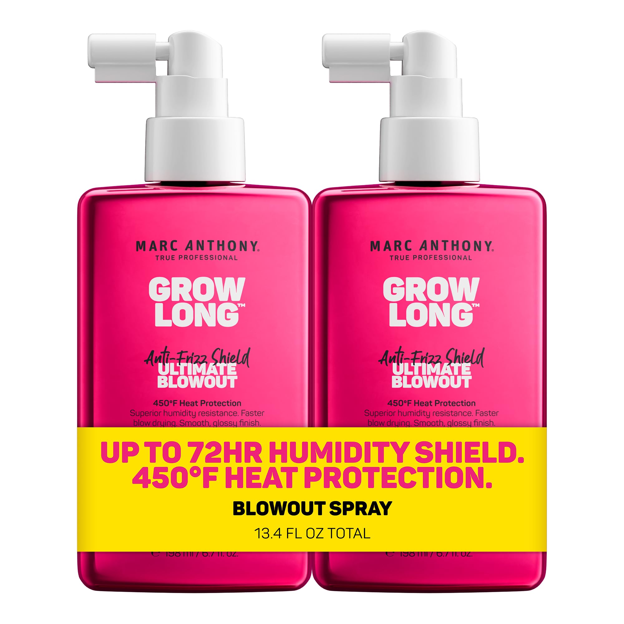 Marc Anthony front packaging showing two spray bottles and clean branding benefit: easy at-home salon results