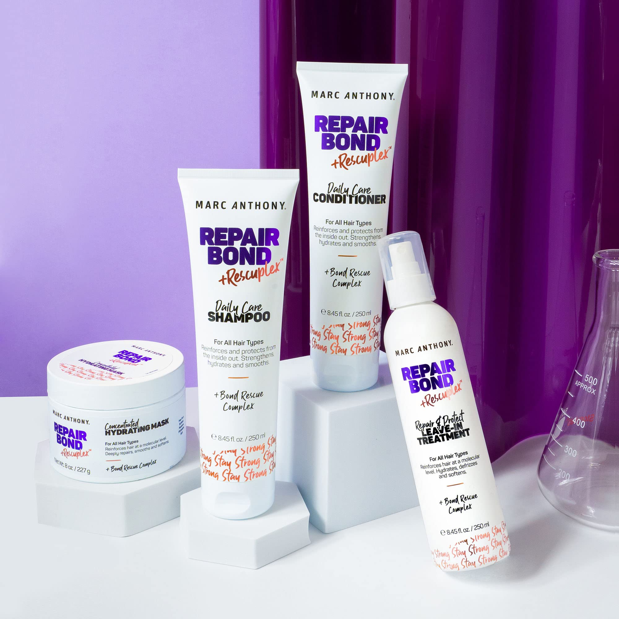 Pouring Marc Anthony shampoo into hand for controlled application and results