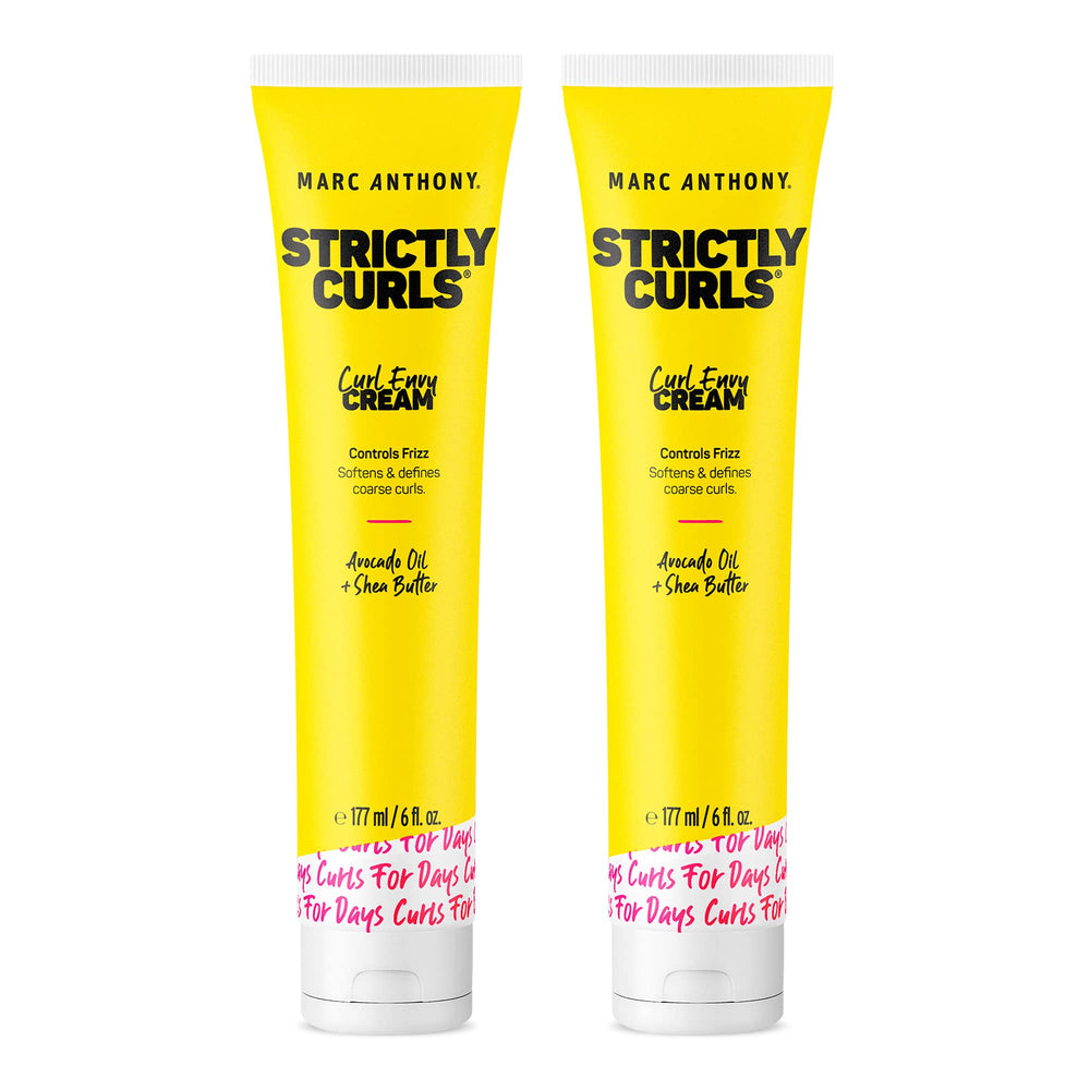 Marc Anthony Strictly Curls front packaging shows two tubes and clear benefits